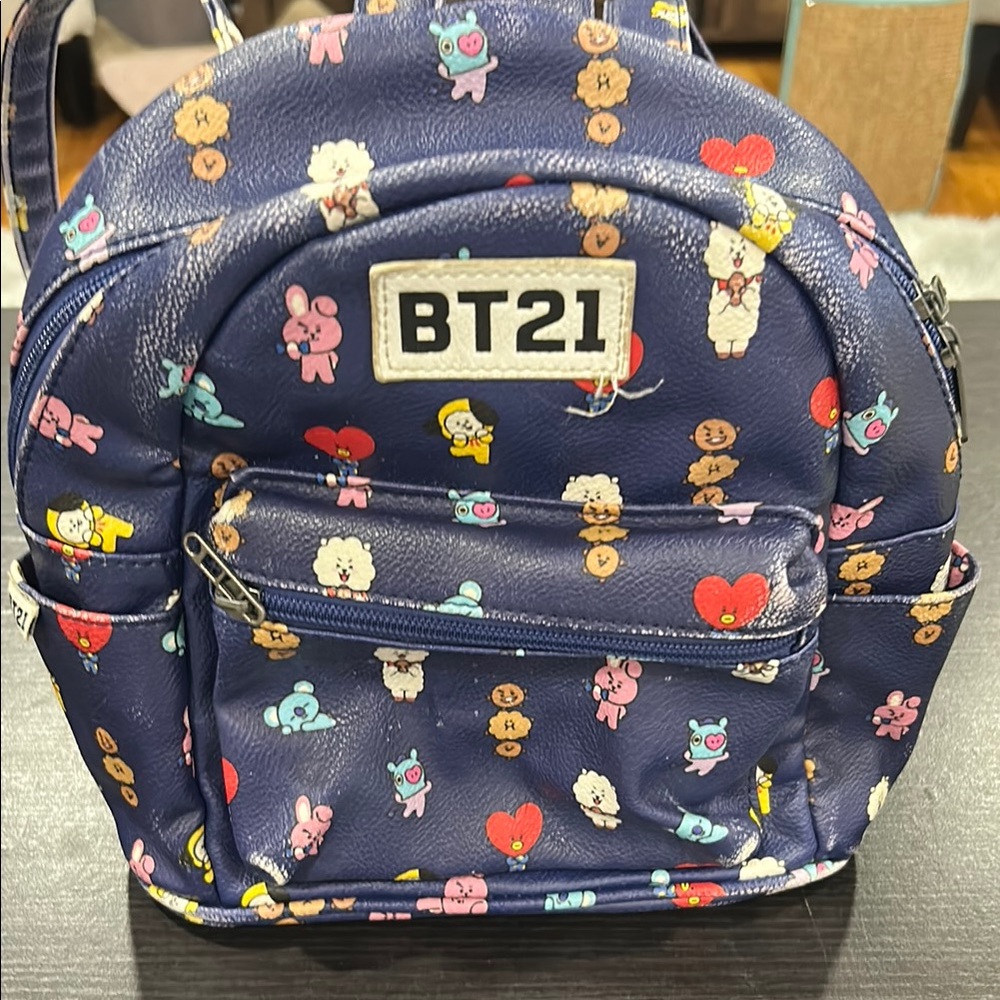 BT21 Navy Blue Mini Backpack